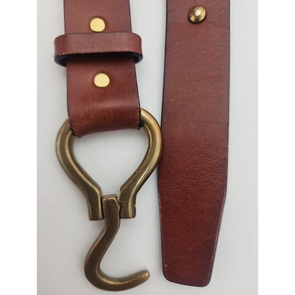 ORVIS Hoof Pick Belt, Brown Leather, Brass Buckle, Sz 40, 44.5